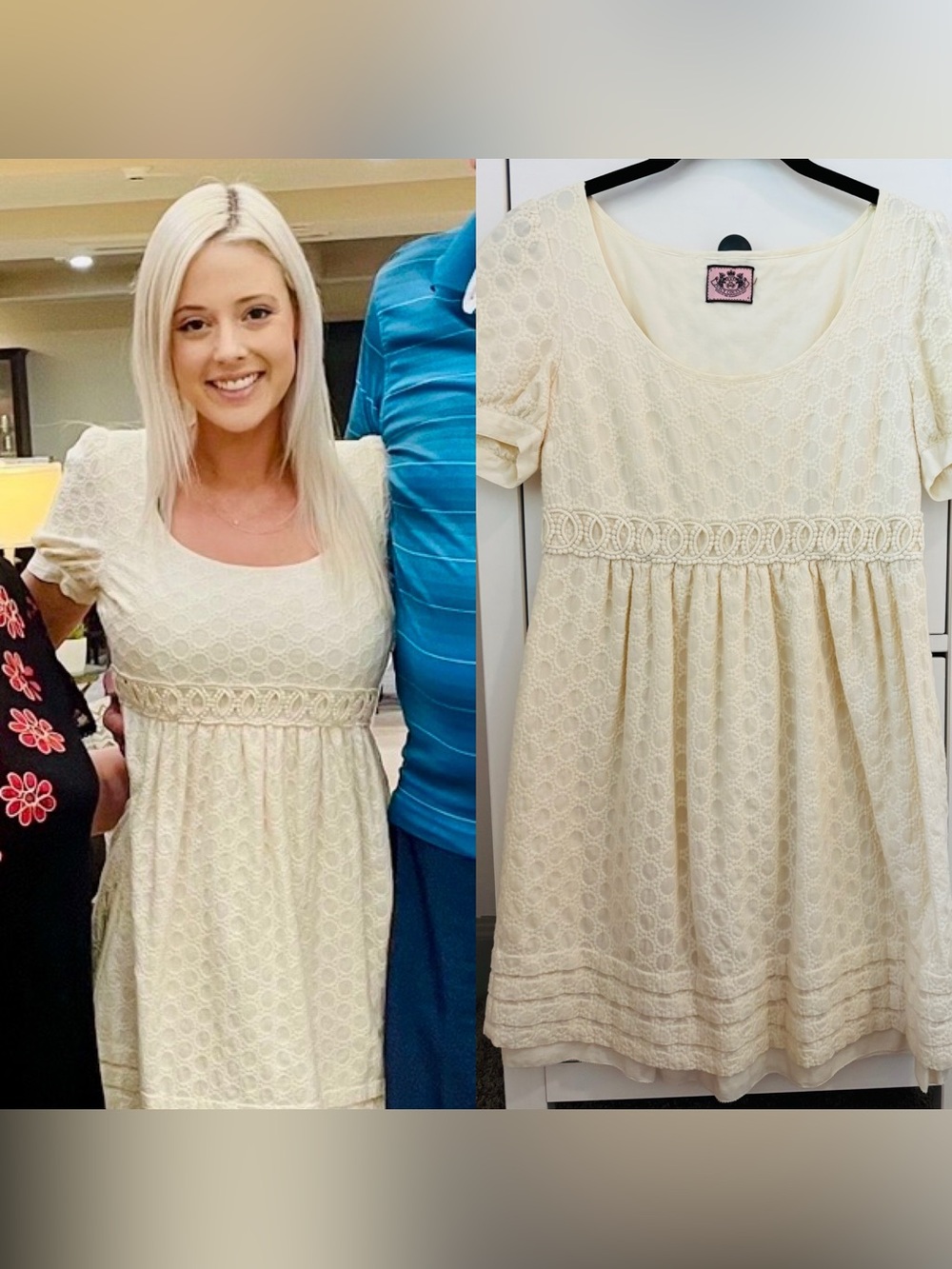 Juicy Couture Cream Eyelet Dress